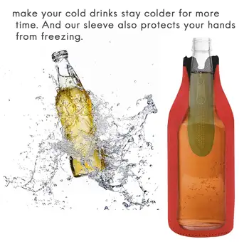 Рукав-изолятор для пивных бутылок из 4 упаковок, сохраняющий напиток холодным, чехлы для бутылок на молнии, рукава-охладители для пивных бутылок, неопреновый чехол