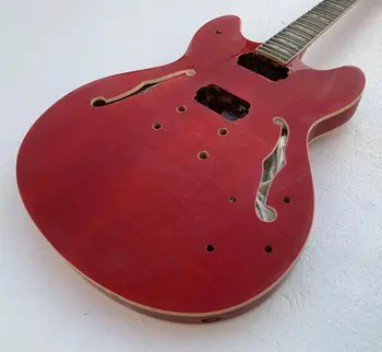 Сделай сам На Заказ 6-Струнную Электрическую Джазовую Гитару 335 Style Flame Maple Top без Аппаратных Средств в Наличии Скидка Бесплатная Доставка G922