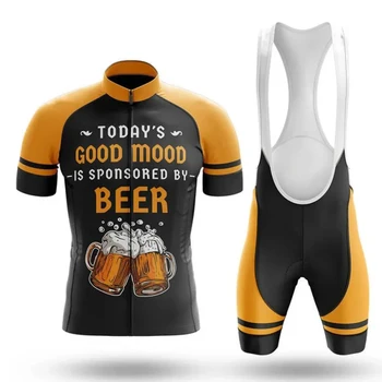 Сегодняшнему Хорошему Настроению мужчин СПОСОБСТВУЕТ Комплект Велосипедной майки Beer С Нагрудником И Шортами, Велосипедная одежда MTB, Комплекты для горных Шоссейных велосипедов, Одежда