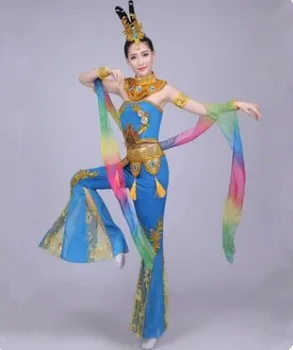 синий китайский танцевальный костюм феи женская косплей-одежда феи для женщин, одежда древней феи, фестивальные танцевальные костюмы