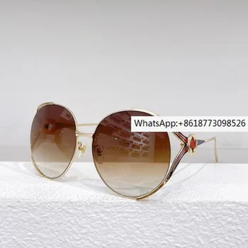 Солнцезащитные очки The latest fashion personality 0225SK, Универсальная модная модель, плакат с солнцезащитным козырьком, Солнцезащитные очки металлические круглые