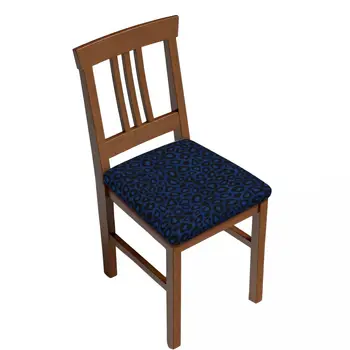 Темно-темно-синяя Квадратная наволочка из кожи леопарда, винтажный стул с рисунком из полиэстера
