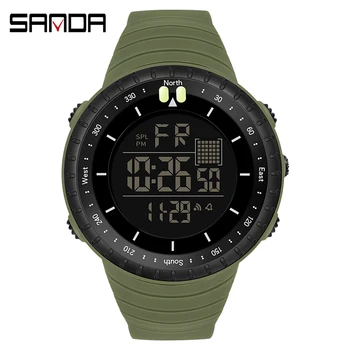 Цифровые часы бренда SANDA, мужские спортивные часы, электронные светодиодные мужские наручные часы для мужчин, водонепроницаемые наручные часы, часы на открытом воздухе