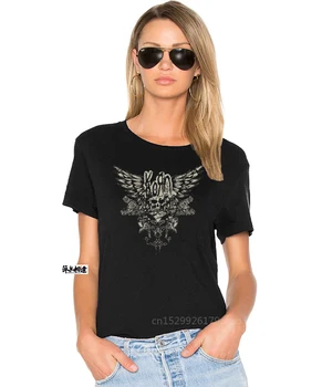 Черная футболка Korn Skull Wings для девочек юниоров New Band Merch Customize Tee Shirt20