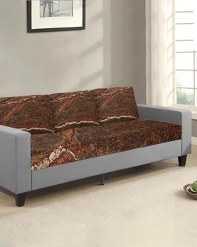Чехол для подушки сиденья дивана с мраморно-коричневым рисунком, защита для мебели, съемный чехол для дивана, который можно стирать, эластичные чехлы для диванов