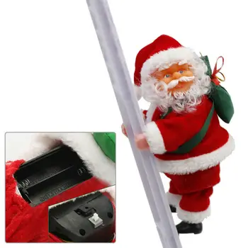 Электрическая лестница для подъема Санта Клаус Музыкальное Рождественское Подвесное Украшение Орнамент Подарочная Игрушка