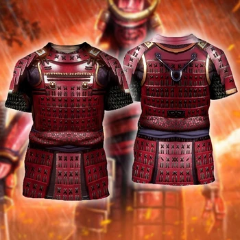 Японские футболки с 3D-принтом Samurai, мужская и женская модная уличная одежда, негабаритная футболка с коротким рукавом, косплей, детские футболки, топы, одежда